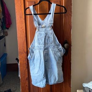Light wash gap overalls